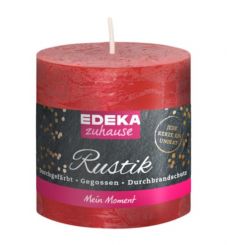 Stumpenkerze Rustik rot 8 x 7 cm 