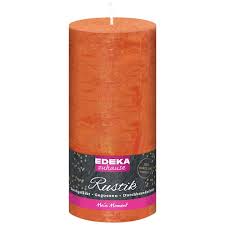 Stumpenkerze Rustik orange 16x7cm 